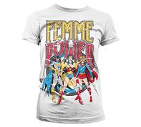 Wonder Woman Femme Power Damen T-Shirt Offiziell Lizenziert (Weiß, M)