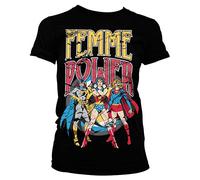 Wonder Woman Offizielles Lizenzprodukt Femme Power Damen T-Shirt (Schwarz), Small