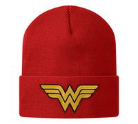 Wonder Woman Offizielles Lizenzprodukt Patch Beanie Beanie (Rot), One Size