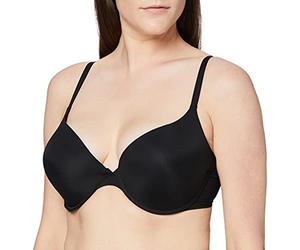 Wonderbra Damen Ultimate Silhouette T-Shirt BH aus Mikrofaser und Baumwolle nahtlos natürlicher Push-Up Effekt , Silhouette Micro BHschwarz, 75D