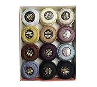 Wonderfil Eleganza #8 Perl-Baumwoll-Stickgarn, Sampler-Kollektion, Neutrals"