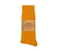 Wonky Line Bio Socken GOTS Zertifiziert - 100% Bio-Baumwolle - Unisex Nachhaltige Socken - Weich Atmungsaktiv - Umweltfreundlich Hautfreundlich - 3x Senf - 35-38