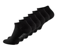 Wonky Line Sneakersocken Herren Damen - 6 Paar Knöchelsocken Baumwolle, Rutschfest Atmungsaktiv, Sport Fitness Laufsocken OEKO-TEX - 6x Schwarz - 39-42