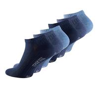 Wonky Line Sneakersocken, Knöchelsocken für Damen und Herren, 6 Paar, rutschfest, atmungsaktiv, Sportsocken, Fitnessstudio, Laufen, Workout-Socken, Blautöne, 9-11