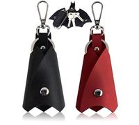 WOO LANDO Batman Schlüsselanhänger aus Kunstleder, 2PCS Schlüsseletuis, Kunstleder, Fledermaus Keychain, Auto Leder Key Organizer, für Alle Arten von Schlüsseln