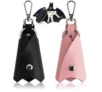 WOO LANDO Batman Schlüsselanhänger aus Kunstleder, 2PCS Schlüsseletuis, Kunstleder, Fledermaus Keychain, Auto Leder Key Organizer, für Alle Arten von Schlüsseln