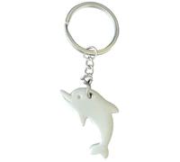 WOO MANTO Delfin Schlüsselanhänger aus Kunstharz - Maritimer Taschenanhänger als Ozean Glücksbringer mitEdelstahlkette
