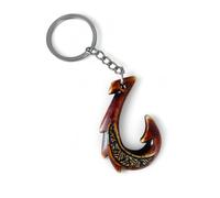 WOO MANTO Fischhaken Schlüsselanhänger - Maori Tribal Totem Design | Hei Matau Symbol für Glück, Wohlstand & sichere Reise auf dem Wasser