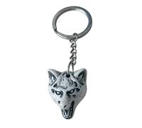 WOO MANTO Wolf Schlüsselanhänger aus Harz, Wolfskopf Tierfigur Anhänger -Geschenk für Biker, Herren & Wolf Liebhaber