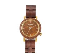 woodwear Damenarmbanduhr aus edlem Walnuss mit Tigerauge-Zifferblatt Armbanduhr Holzuhr japanischem Marken Quarzwerk Tiger´s Eye