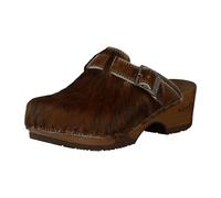 Woody Damen Manu Fell Clogs, Mehrfarbig (Natur)