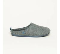 Wool Slide-In Filzpantoffel aus 100% Schurwolle | Hausschuh aus Filz | Hüttenschuh mit Gummisohle | Farbe RE-anthrazit/petrol Größe 42 42