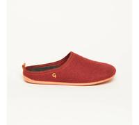 Wool Slide-In Filzpantoffel aus 100% Schurwolle | Hausschuh aus Filz | Hüttenschuh mit Gummisohle | Farbe RE-red/orange Größe 36 36