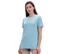 woolcano Merino Shirt Damen, T Shirt Damen Merino, Unterwäsche Damen,Rundhals Sportshirt Icebreaker Kleid Sommer Himmelblau M