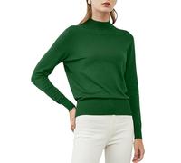 Woolen Bloom Damen Rollkragenpullover Strickpullover Stretch Pullover Elegant Strickpulli Langarm Sweater für Herbst Winter L