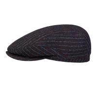 Stetson Woolen Stripe Driver Flatcap Klassische Form Gestreift Mehrfarbig Herren Baumwollfutter Herbst Winter Made in Germany dunkelblau 61 cm