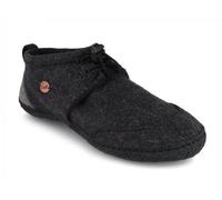WoolFit Barfußschuhe-Hausschuhe Hybrid 'Nomad' aus 100% Wolle mit Minimalsohle dunkelgrau schwarz 37