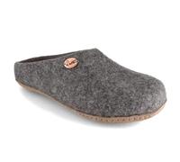 WoolFit Filzpantoffeln „Classic“ Ledersohle - Damen & Herren Filz-Pantoffeln - kunstvoll handgefilzte Hausschuhe mit Einlegesohle, Hellgrau, Gr. 43
