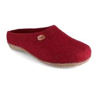 WoolFit Filzpantoffeln „Classic“ Ledersohle - Damen & Herren Filz-Pantoffeln - kunstvoll handgefilzte Hausschuhe mit Einlegesohle, Dunkelrot, Gr. 37