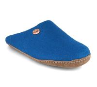 WoolFit Tibet offene Filzpantoffeln ohne Fersenrand zum schnellen Rein- und Rausschlüpfen, blau, Gr. 38