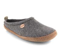WoolFit Tundra Filzpantoffeln aus 100% Schurwolle mit Ledersohle, Hellgrau, Gr. 45