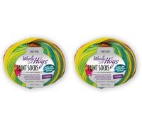 Woolly Hugs Paint Socks 100g 211 - neon/gelb/grün (Packung mit 2)