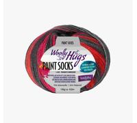 Woolly Hugs Paint Socks von Veronika Hug,4-fädig,100g/420 m,75% Schurwolle/25% Polyamid,2 identische Socken stricken, (204 ROT GRAU)