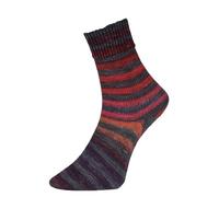 Woolly Hugs Paint Socks von Veronika Hug,4-fädig,100g/420 m,75% Schurwolle/25% Polyamid,2 identische Socken stricken, (204 ROT GRAU)