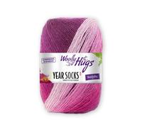 Woolly Hugs Sockenwolle Year Socks APR 100 g ca. 400 m Schurwolle mit dezentem Degradé-Farbverlauf