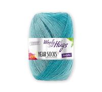 Woolly Hugs Year Socks 100 g - Sockenwolle/Dochtgarn mit Degradé-Farbverlauf, Perfekt für Double-Face Stricken, Strickgarn für Socken, Schals & Accessoires (08 | August)