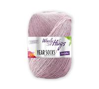 Woolly Hugs Year Socks 100 g - Sockenwolle/Dochtgarn mit Degradé-Farbverlauf, Perfekt für Double-Face Stricken, Strickgarn für Socken, Schals & Accessoires (01 | Januar)
