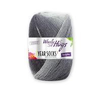 Woolly Hugs Year Socks 100 g - Sockenwolle/Dochtgarn mit Degradé-Farbverlauf, Perfekt für Double-Face Stricken, Strickgarn für Socken, Schals & Accessoires (12 | Dezember)