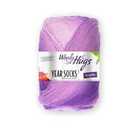 Woolly Hugs Year Socks 100 g - Sockenwolle/Dochtgarn mit Degradé-Farbverlauf, Perfekt für Double-Face Stricken, Strickgarn für Socken, Schals & Accessoires (13 | Frühling)