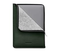 Woolnut Leder Folio Zipper Sleeve Case Hülle Tasche für MacBook Pro 13/14 Zoll - Grün