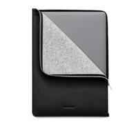 WOOLNUT lederhülle für MacBook Pro 16 - Laden in der Hülle - Vollnarbenleder, Innenseite aus Wollfilz - perfekte Passform - skandinavisches Design, kompatibel mit Apple MacBook Pro 16 Zoll - Schwarz