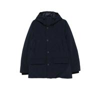 Woolrich - Relaxed-Fit Hooded Coat With Button Closure And Mu - Größe L - blau
