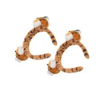 WOONEKY 2 Stück Flauschiges Tigerohren Haarband für Damen Niedliches Dekorations Haarband Passend Bequem und für Kostümpartys und Fotoshootings