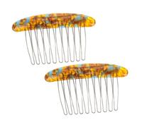 WOONEKY 2 Stück Haarkämme mit Marmoroptik Französische Steckkämme mit langlebigen Metall Zähnen Komfortables Design für Braut Partyfrisuren Stilvolle Haarschmuck Damen
