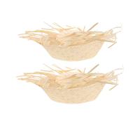 WOONEKY 2 Stück pack Hawaiianische Strohhüte aus Raffia Unisex mit Breiter Krempe Atmungsaktiv für Luau und Strandpartys Tropisches Partyzubehör