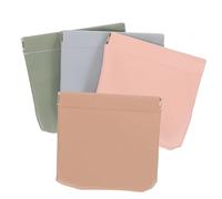 WOONEKY 4 Stück Teiliges Tragbare Kosmetiktaschen mit Selbstschließendem Verschluss Kompakt Leicht Geeignet für Reisen Alltag Camping Vielseitige Make Up Aufbewahrungstaschen