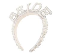 WOONEKY Braut Haarschmuck Perlen Haarkamm für Hochzeiten Haarband für Damen Handgefertigter Kopfschmuck für Besondere Anlässe Vintage Stil für Braut und Schimmerndes Design