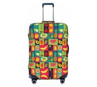 WOPQS Art Style Fruit Elastische Gepäckschutzabdeckung Gepäckdeckelschutz für 45,7 - 81,3 cm Koffer, Schwarz , XL
