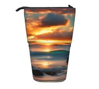 WOPQS Beach Maui Hawaii Sunset Vertikales einziehbares Federmäppchen College-Tasche Schreibwaren Multifunktionale Aufbewahrungstasche
