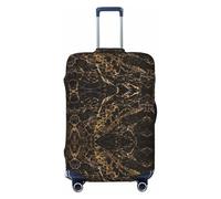 WOPQS Goldener Marmor, elastische Gepäckschutzabdeckung, Gepäckdeckelschutz für 45,7 - 81,3 cm große Koffer, Schwarz , S