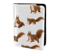 WOPQS Reisepasshülle mit Eichhörnchen-Motiv, 14 cm, Reisezubehör, Dokumentenabdeckung, blockierender Organizer