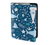 WOPQS Reisepasshülle mit süßem blauem Fisch, 14 cm, Reisezubehör, Dokumentenabdeckung, blockierender Organizer