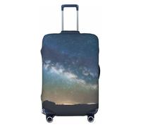 WOPQS Starry Night Sky Outer Space Elastic Luggage Protection Cover Luggage Lid Protector for 18-32 Inch Suitcases, Schwarz , M