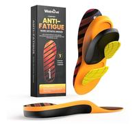 Work Orthotic Insoles for Plantar Fasciitis - Welnove Superior Comfort Work Boot Insoles for Standing All Day (Orange, Size S)