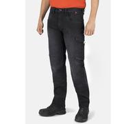 Workerjeans HERO BY JOHN MEDOOX "CALGARY Denim Basic Workwear Arbeits-Cargojeans", Herren, Gr. 48, Länge 32, blau (schwarz denim), Denim/Jeans, 99% Baumwolle, 1% Elasthan, regular fit lang, Jeans, Arb