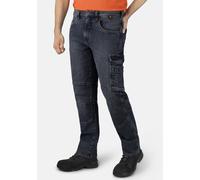 Workerjeans HERO BY JOHN MEDOOX "CALGARY Denim Basic Workwear Arbeits-Cargojeans", Herren, Gr. 48, Länge 32, blau (indigo wash), Denim/Jeans, 99% Baumwolle, 1% Elasthan, regular fit lang, Jeans, Arbei